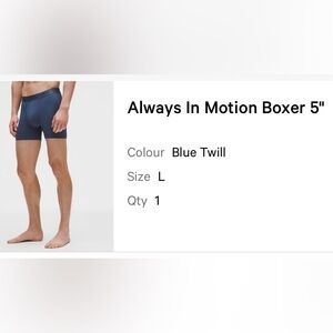 LULULEMON Always in Motion 5” Boxers